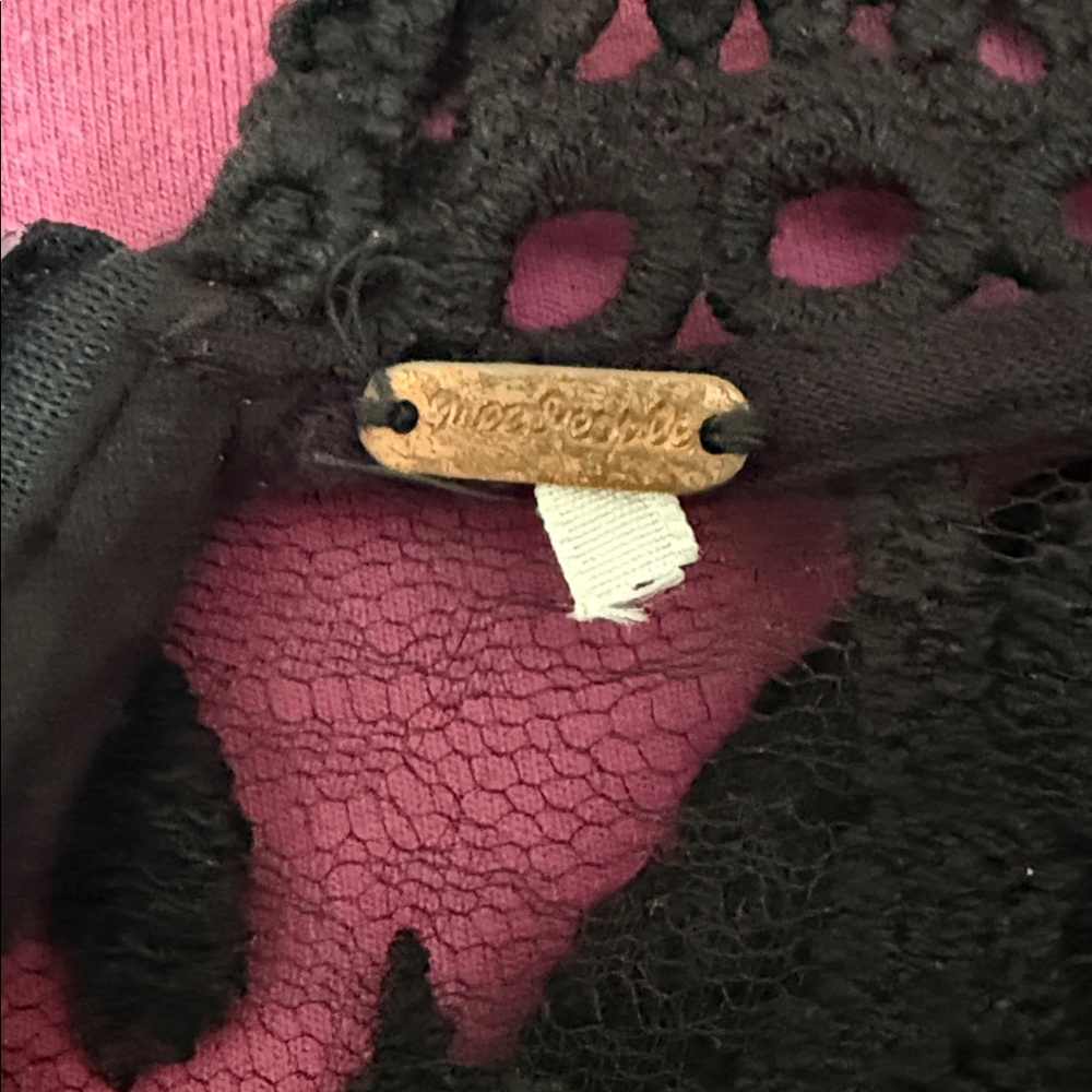 Free People Black Lace Mini Dress with Starburst Details - Picture 14 of 15